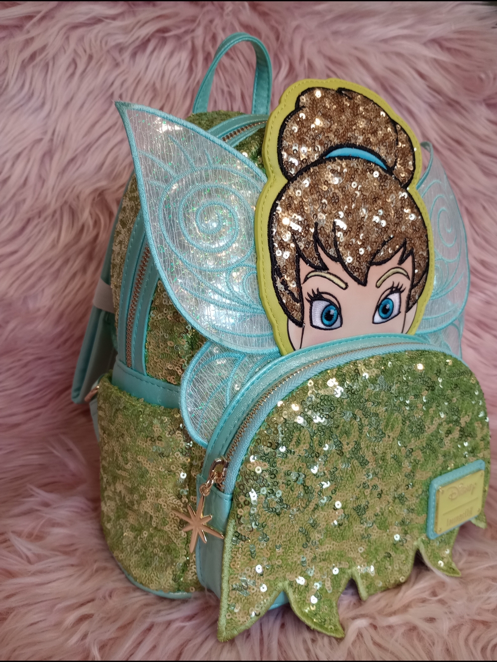 Disney Tinkerbell Sequin Backpack Loungefly - Picture 3 of 11